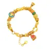 Pulseira de enrolar com peso satisfatório, esmalte azul queimado dourado do Vietnã, pulseira de torre de desejos, estilo nacional, personalidade