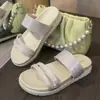 Gao Meilun Wooohu2002-1 primavera e verão novo chinelo de sola grossa romano feminino duplo com moda outdoor antiderrapante