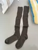 Calcetines Canalé Versátiles de Otoño e Invierno Ioulor, Algodón Anti-Pilling, Calcetines Largos Cálidos y Transpirables, Calcetines Adelgazantes de Color Sólido para Mujer
