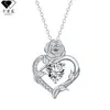 Knn-1096 Moda Lujo Ligero Gama Alta Collar con Forma de Corazón Rosa para Mujer, Accesorios de Joyería Transfronterizos al por Mayor