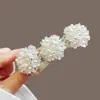 Grampo de cabelo trançado à mão com flor de pérola ins personalizado estilo coreano para mulheres, venda direta da fábrica