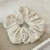 Goma para el pelo de felpa de color liso, sencilla, estilo coreano, para otoño e invierno, versátil, para coleta, accesorio elegante para el pelo