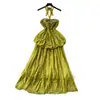 Vestido Camisola de Encaje de Puro Deseo Estilo Francés para Mujer, Vestido Largo Elegante de Verano de Cintura Alta Línea A con un Ambiente Vacacional