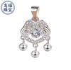 Plata Pura 990 Xiangyun cerradura de seguridad inteligente diseño de plata de ley incrustado circonita campana cadena colgante regalo versátil para novia