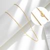 Venta al por Mayor de Fábrica Cadena de Caja Chapada en Oro de 1 mm Cadena Veneciana Chapada en Oro Rosa Versión Coreana Cadena Cuadrada de Caja Unisex