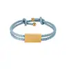 Soporta grabado, pulsera tejida de cordón cuadrado de cuero y acero inoxidable, ajustable, disponible en varios colores, adecuada tanto para hombres como para mujeres