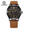 Reloj mecánico automático de cuero con esfera grande clásico Augusten de OCHSTIN, reloj de negocios informal moderno.