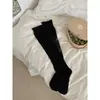Calcetines holgados vintage sin costuras para mujer, calcetines finos de punto hueco para pantorrilla de primavera y verano, calcetines largos con volantes estilo coreano