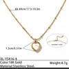 Elegante Collar con Colgante Geométrico de Acero Inoxidable, Corazón de Concha Blanca, Cadena para Clavícula de Acero de Titanio de Alta Gama de Lujo Ligero, Joyería que No se Desvanece