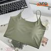 Camisola de Seda Hielo de Verano con Copas Fijas Espalda Bonita Top Corto Estilo Chica Caliente Ropa Interior de Envoltura Cómoda Sin Costuras para Mujer