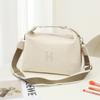 2025 Nueva Bolsa Ins para Mujer Bolso de Lona de Color Sólido Gran Capacidad Bolso de Cosméticos Simple Estilo Coreano Bolso Cruzado de un Solo Hombro Artístico