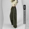Overol Americano Pantalones de Mujer Primavera Nuevo Recto Slim Casual Pantalones de Pierna Ancha Cintura Alta Pantalones Deportivos de Mujer