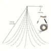 Lámpara de cascada LED transfronteriza línea de cuero lámpara de cascada fluida lámpara colgante de árbol de Navidad cadena de luces decorativas para patio exterior