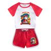 Roupas Infantis Meninas Short-sleeved Terno Verão 2022 Estilo Ocidental Novo Estilo Meninos Pequeno e Médio Meninos Shorts Moda Casual Terno de Duas Peças