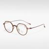 Armazón de Gafas T18981 Que Hace que la Cara Parezca Más Pequeña, Armazón de Gafas Retro de Medio Titanio, Se Puede Montar con Lentes Graduados, Venta al por Mayor del Fabricante, Bloqueador de Luz Azul