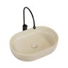 Lavabo de mesa de cerámica para apartamento pequeño estilo crema, lavabo de baño, lavabo de arte para el hogar, lavabo ovalado europeo