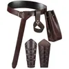 Cinto marrom aristocrático medieval Cinto elástico de proteção de cintura Viking Cintura de couro Traje COSPLAY adereços de palco