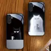 Gato Negro Es Adecuado para Samsung S25Ultra Art S26Plus Lujo A16 Funda de Teléfono de Cristal Negro Gato Blanco A90