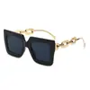 Gafas de sol con cadena cuadrada 2023 Marco grande europeo y americano Gafas de sol estilo Ins Celebridad de internet Retro Personalizadas Moda Gafas de sol para mujer