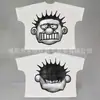 Moda Estilo Americano Venda Direta Transfronteiriça Verão Novo Lavada Gola Redonda Estampada Camisa Americana Japonesa Solta Casual Top