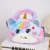 Nova Bolsa de Ombro de Pelúcia Unicórnio Olhos Grandes Bolsa Transversal para Meninas Bolsa de Mão Fofa Pequena Princesa Presente Infantil