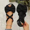 2026 Verano Nuevo Comercio Exterior Tallas Grandes Mujer Casual Cómodo Corbata de Lazo con Cordones Moda Ropa Exterior Sandalias Talla Única