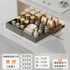 Prateleira de Armazenamento para Cozinha Temperos Limpeza Multifuncional Deslizante Altura Ajustável Armário de Armazenamento Utensílios de Cozinha Prateleira em Camadas