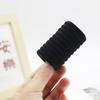 Anillo de Toalla Negro Básico de Moda y Sencillo de 4 cm Alta Elasticidad Sin Costuras Goma para el Cabello Sujetador de Cola de Caballo para Mujeres