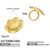 Anel Exagerado Estilo Europeu Padrão Raio de Sol Banhado a Ouro 18K Anel Aberto Textura de Luxo Leve Pequena Produção Nicho Temperamento Joia de Mão