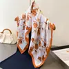 Bufanda Nueva de Satén de Seda Estampada de Alta Gama, Pañuelo Cuadrado de Seda Artificial, Bufanda Versátil para el Cuello, Pañuelo Cuadrado Pequeño, Pañuelo para la Cabeza, Bufanda para Mujer