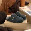 Meias Pantufas Femininas de Algodão para Exterior Estilo Birkenstock, com Fivela, Bico Fechado Retro e Sola Grossa