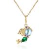 Europa y Estados Unidos temperamento transfronterizo cuento de hadas princesa dulce collar moda ins color circón sirena colgante exquisito