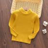 Una generación de suéter base para niños, camisa de cuello medio alto de color sólido de punto ajustado para otoño e invierno. Nueva camisa elástica