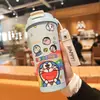 Caneca de café com lírio-do-vale transfronteiriça 316 aço inoxidável copo térmico alto valor de cor masculino e feminino copo de água portátil copo de água de grande capacidade
