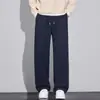 Pantalones Casuales de Punto Jacquard para Hombre Estilo Old Money Otoño Imitación Cachemira Pierna Recta Holgada Suaves Caída Suave Resistentes a las Arrugas Versátiles