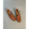 Zapatos planos retro franceses de piel de oveja para mujer, mocasines elegantes de punta redonda sin cordones, zapatos casuales cómodos y versátiles