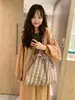 LittleChicThings Estilo Coreano Morado Pequeño Tulipan Plisado Encaje Fresco Estilo Resort Bolso de Hombro Único