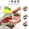 Lavador de Arroz de Cocina Engrosado de Colores, Colador para Lavar Arroz, Recipiente para Lavar Arroz, Cesta de Drenaje de Plástico para Verduras, Cesta para Lavar Verduras, Cestas Grandes y Pequeñas