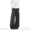 Pantalones rectos a rayas estilo retro americano para hombre, marca de tendencia de primavera nueva, pantalones casuales holgados y versátiles de pierna ancha