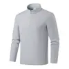 Camiseta de Manga Larga con Cuello Alto y Media Cremallera para Otoño para Hombre Camisa Deportiva para Exteriores Top Amigable con la Piel Capa Base Casual de Negocios Secado Rápido
