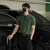 Camiseta casual de verano para hombre, de punto, manga corta, corte ajustado, a rayas o de color liso, seda de hielo, simple y versátil