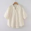 Cardigan Suelto de Manga Corta para Mujer Estilo Mori Japonés Dibujo Animado Bordado Jacquard Crisantemo Cuello en V