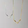 Collar con Letra Brillante en Forma de V de Plata de Ley S925 Estilo K Ins Nicho Simple Elegante Versátil Cadena para Clavícula D9502