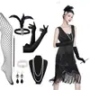 Nuevo Producto 2025 Tallas S-4XL1920 Vestido Retro Gatsby con Lentejuelas y Perlas con Escote en V Delantero y Trasero Vestido de Moda con Borlas