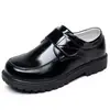 Nuevos zapatos de piel para niño de primavera y otoño 2021, piel de vaca negra, zapatos infantiles para actuación escolar de alumnos de 3 a 16 años
