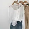 2026 Nuevo Conjunto de Dos Piezas Suelto con Protección Solar para Verano para Mujer, Color Avena Relajado, Top sin Mangas Favorecedor y Versátil