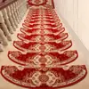 Alfombrillas para Escaleras, Alfombrillas Autoadhesivas sin Adhesivo para Peldaños de Escalera, Alfombra Doméstica Antideslizante de Madera Maciza Estilo Europeo, Alfombrillas Antideslizantes de Cobertura Total