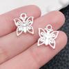 1 nuevo colgante de aleación de plata brillante con forma de mariposa, abeja y libélula, accesorio para pulsera y collar.
