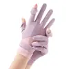 Guantes de Ciclismo, Antideslizantes, Resistentes al Desgaste, Protección Solar para Exteriores, Modelo Delgado para Hombres, Pantalla Táctil, Transpirables, Seda de Hielo, Guantes de Protección Solar de Dedos Completos para Adultos y Mujeres