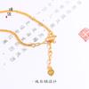 Tienda de oro con fuerte retención de color, collar de oro brillante de 24k a pedido, estilo ins, nicho de bola, diseño simple, cadena de clavícula